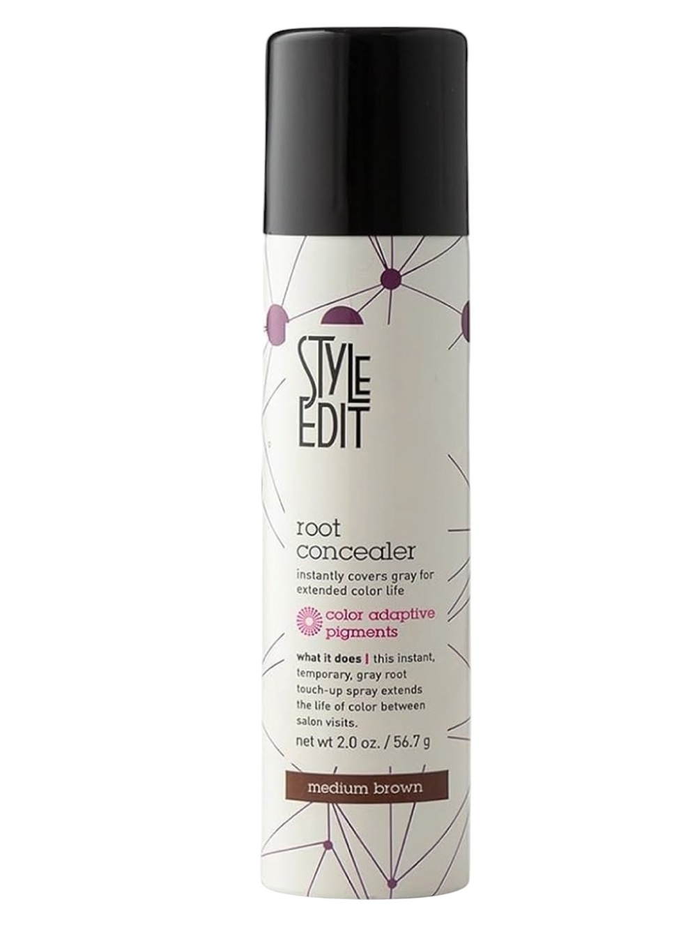 Style Edit Root Concealer Spray — Medium Brown 2 oz. NEW